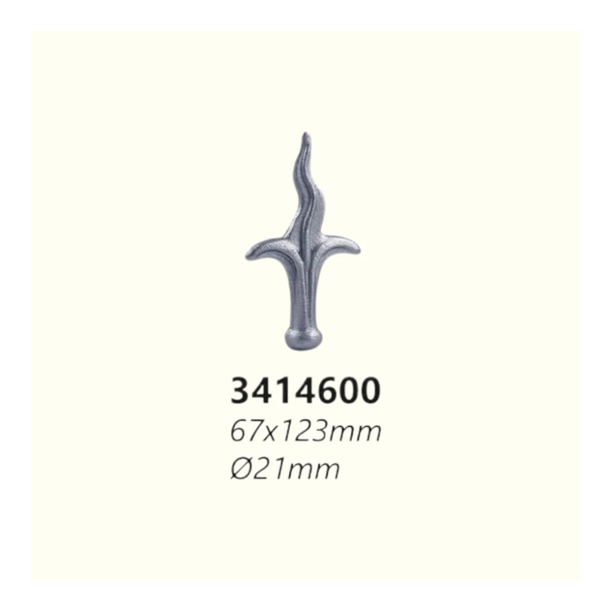 Връх от ковано желязо 3414600 (D=21 mm), 67*123 mm