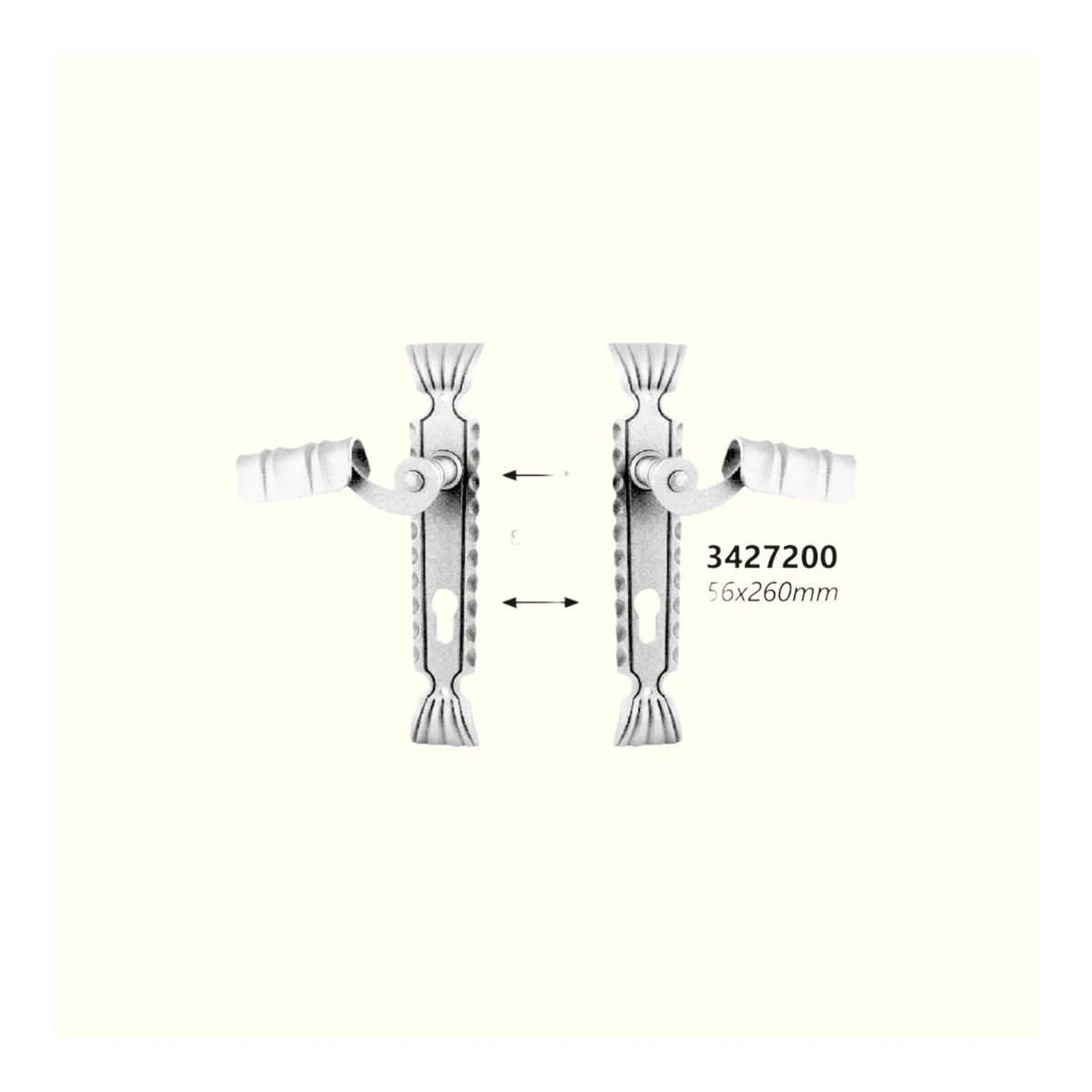 Комплект розетка и дръжка 3427200 (3 mm), 56*260 mm