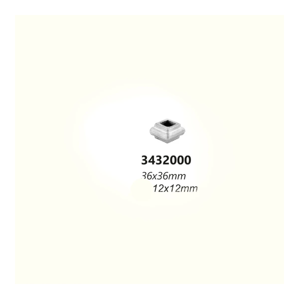 Капачка за метал 3432000 (отвор 12*12 mm), 36*36 mm