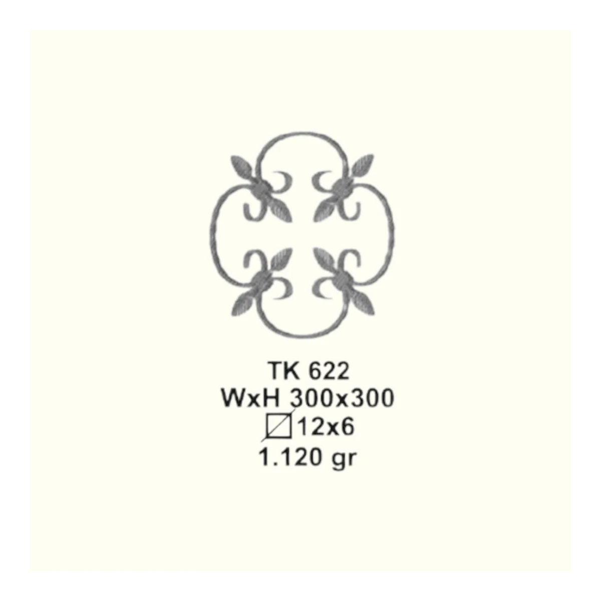 Пано за вграждане TK621 (5,5*11,5 mm), 300*300 mm