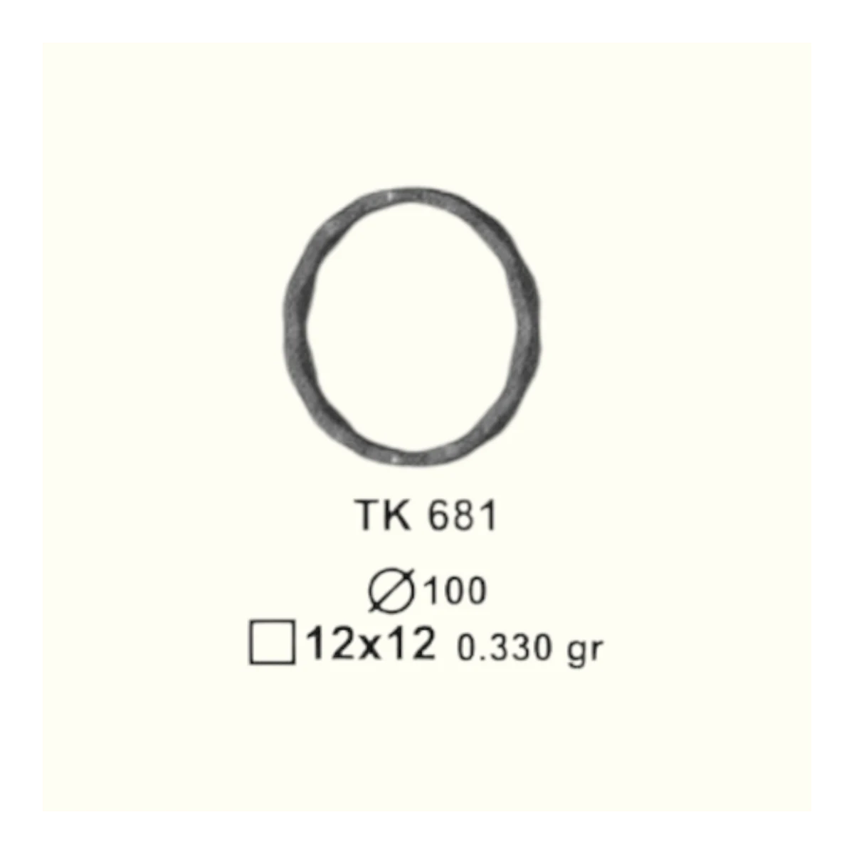 Кръгче от ковано желязо TK681 (11,5*5,5 mm), D=125 mm