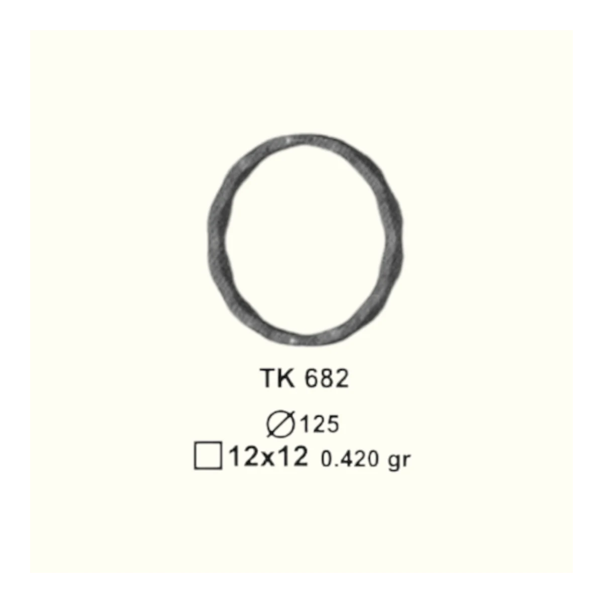 Кръгче от ковано желязо TK682 (11,5*5,5 mm), D=125 mm