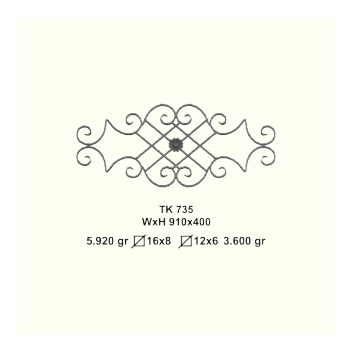 Пано за вграждане TK735 (5,5*11,5 mm), 910*400 mm